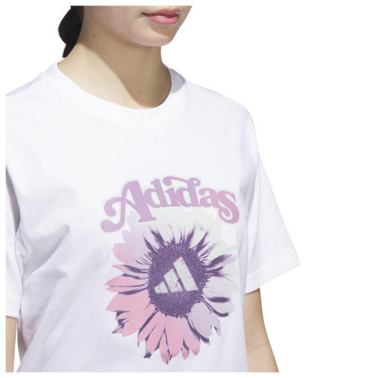 Adidas Γυναικεία κοντομάνικη μπλούζα Floral Graphic Tee Adidas Γυναικεία κοντομάνικη μπλούζα Floral Graphic Tee